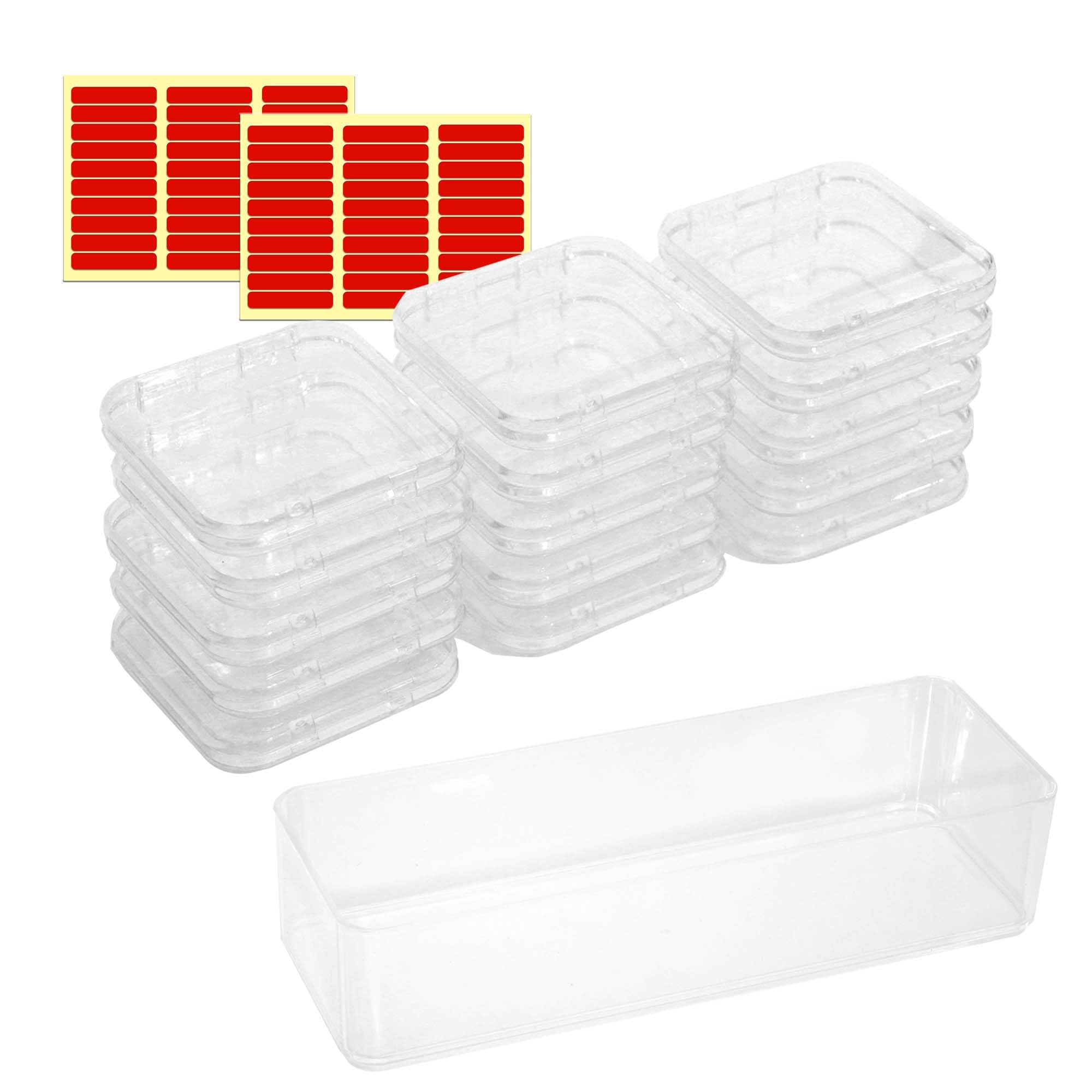 15 Pcs Press On Nail Storage Box - Acrylic False Nail Organizer with 60 Double Sided Adhesive Tapes - Perfect for Salon, Home Nail Art Display & Travel Nail Kit Organization