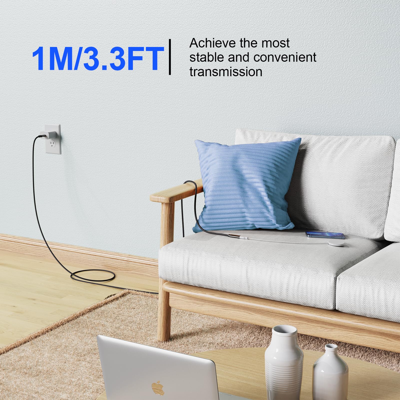3.3FT USB C Extension Cable - USB 3.2 Gen 2 Male to Female Extender (10Gbps/100W Fast Charging) for iPhone 16/15, MacBook, iPad, Dell XPS - Perfect for Home Office, Gaming & Travel Charging