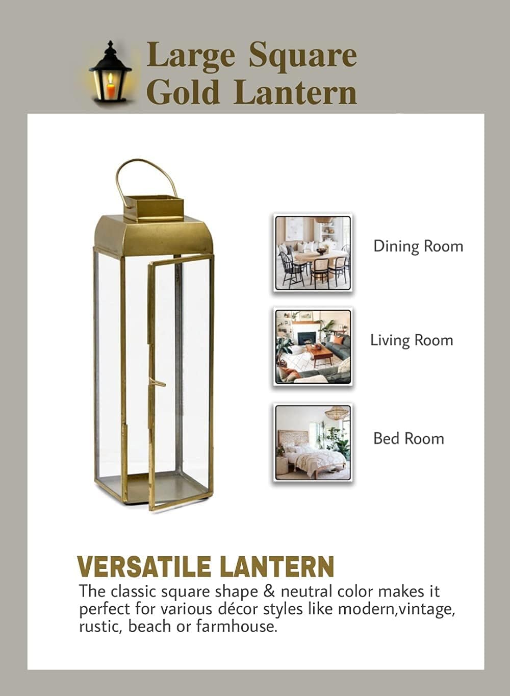 Small Square Gold Lanterns - Set of 12 (9.5