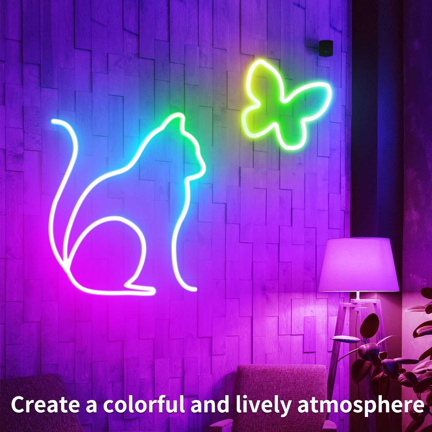 16.4ft RGB LED Neon Rope Lights with Remote & APP Control - IP65 Waterproof, Flexible 24V Music Sync Neon Strip Lights for Bedroom, Party, Bar, Outdoor Decor - Perfect for Wall Accents, Wedding Backdrops & Holiday Lighting