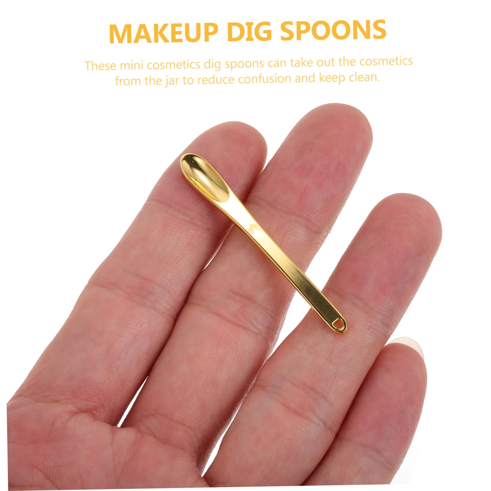10 Pcs Zinc Alloy Face Cream Scoop Set - Golden Makeup Spatula for Eye Cream, Facial Moisturizer & Cosmetic Jars - Hygienic Mini Scoop Spoon for Skincare Routine, Travel & Salon Use