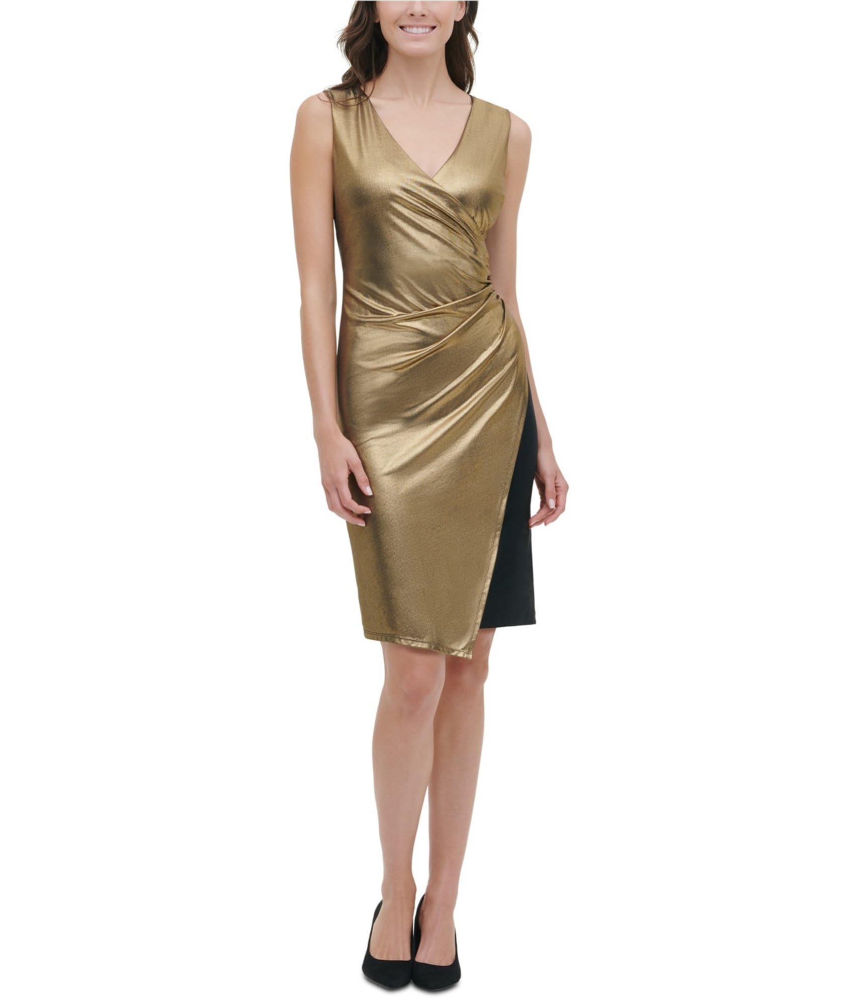 Tommy Hilfiger Women's Shimmer Wrap Dress for Evening Parties