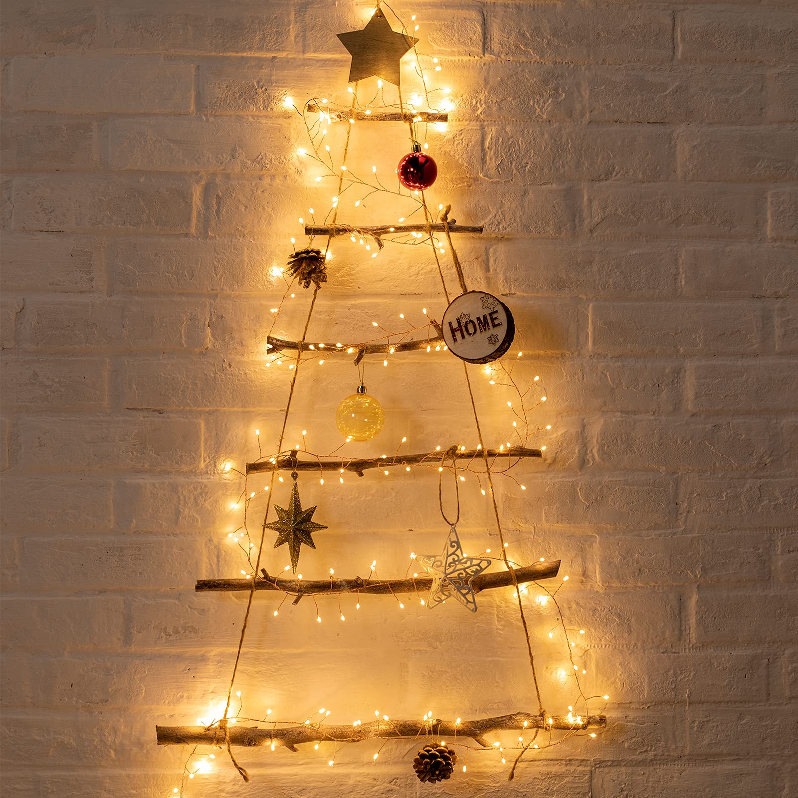 Minetom 200 LED Copper Wire Fairy Lights - 10Ft Waterproof Plug-in Firecracker String Lights for Christmas Tree, Bedroom, Wedding & Home Decor (Warm White) | Perfect for Ceiling, Wreath, Window & Party Decorations