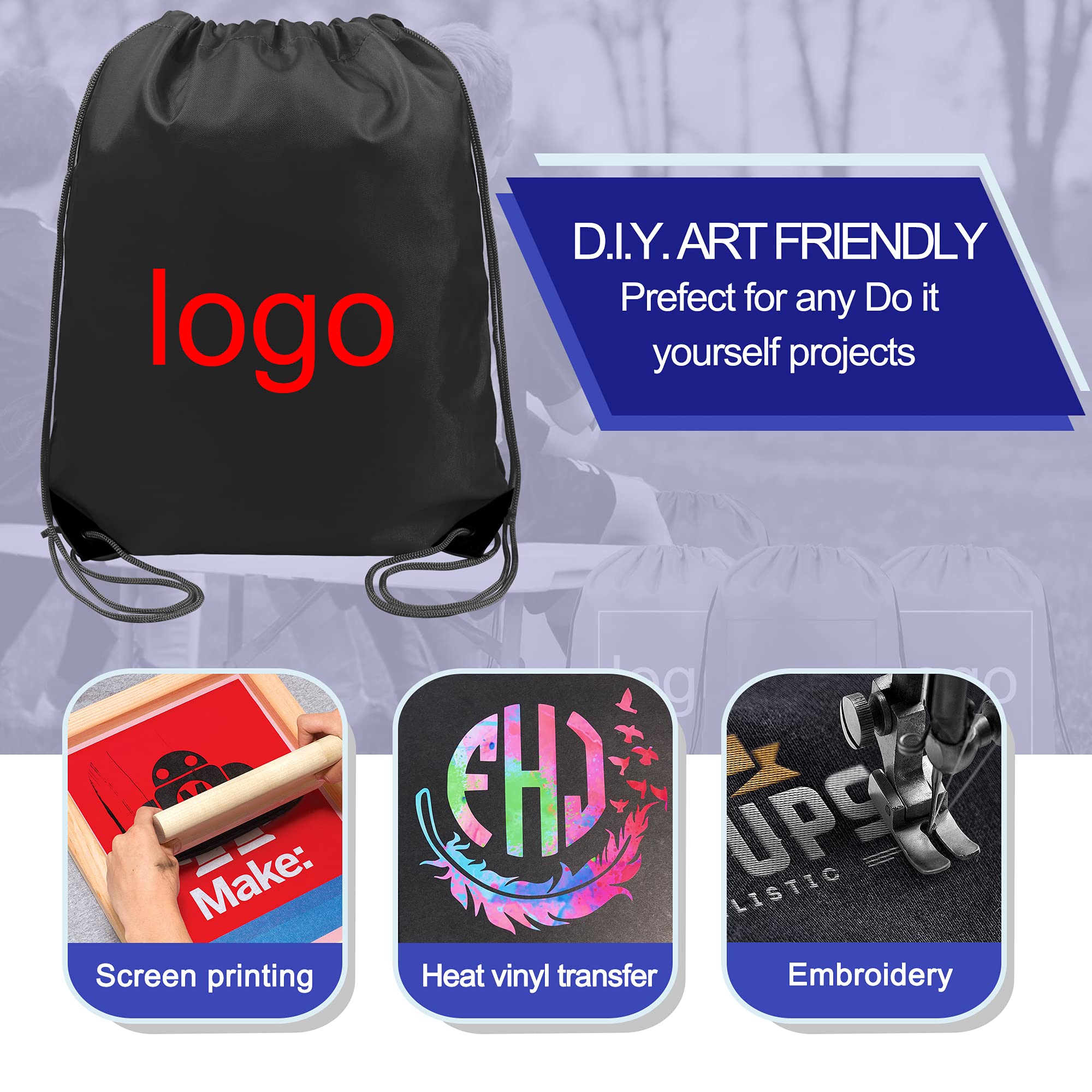 20 Pack Simple Drawstring Backpack Bags - Lightweight Cinch String Bags for Gym, Travel, Sports & School - Reusable Mesh Backpacks for Kids & Adults