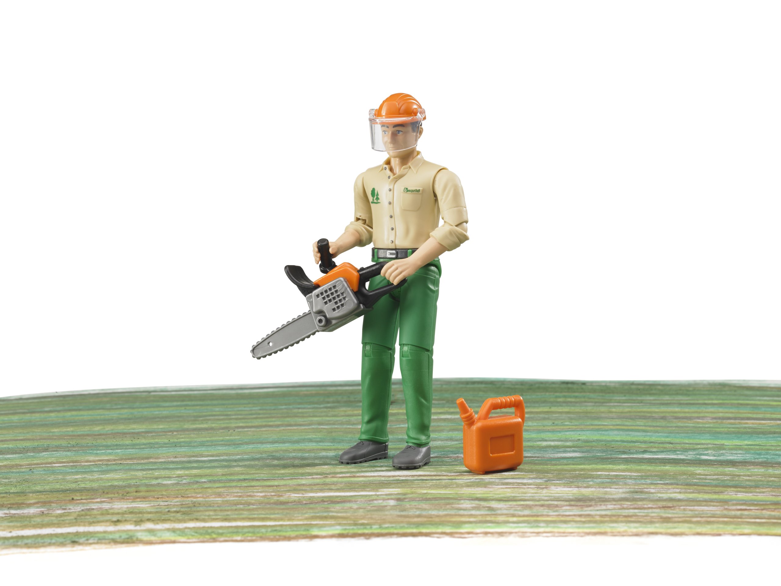 Bruder Logging Man Toy Figure with Accessories - Realistic Construction Playset for Kids, Pretend Play & Collectible for Boys & Girls - Perfect for Indoor & Outdoor Playtime