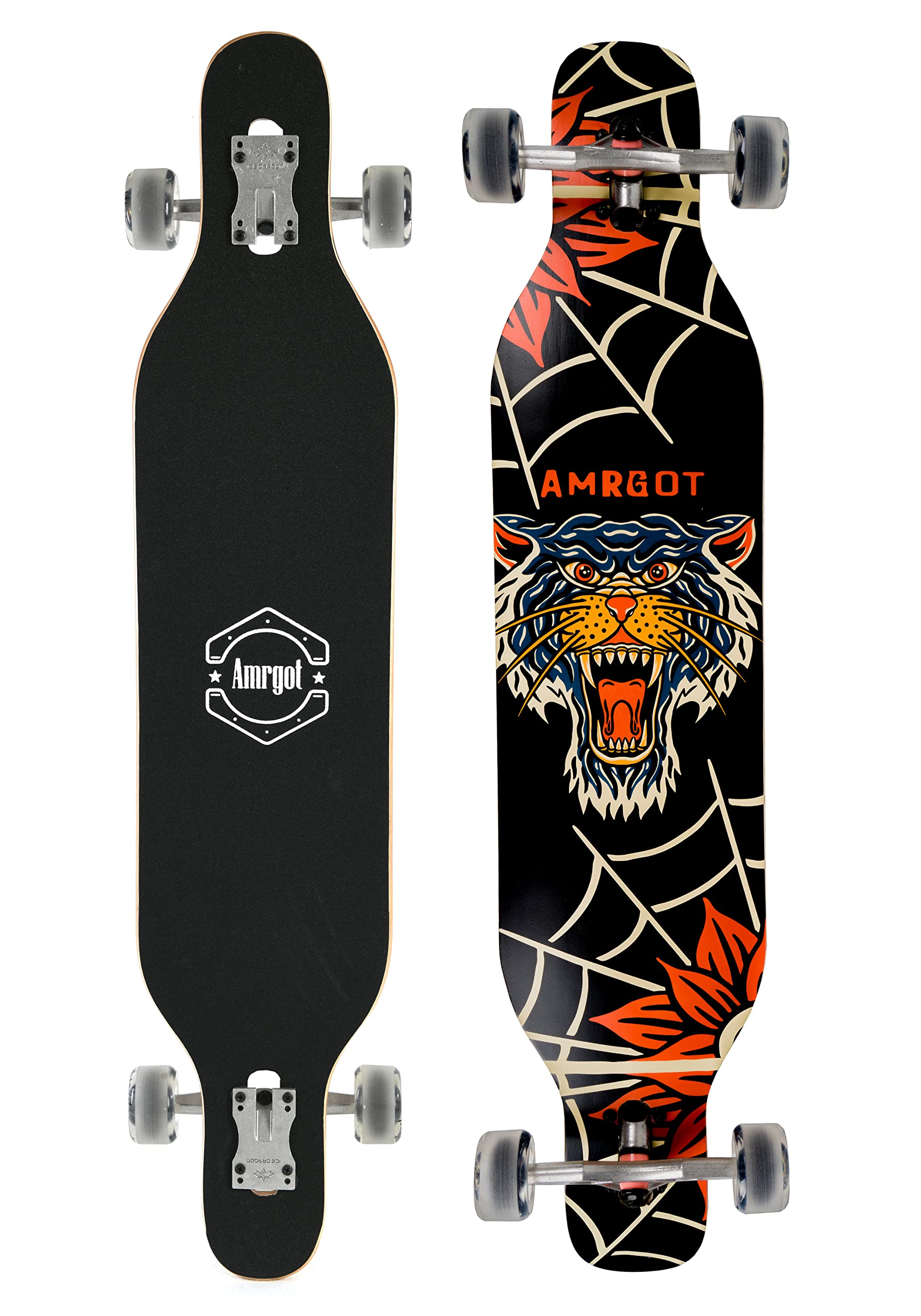 Amrgot 42-Inch Drop Through Longboard - Professional Concave Cruiser Deck for Adults & Teens - Perfect for Commuting, Downhill Riding & Campus Cruising
