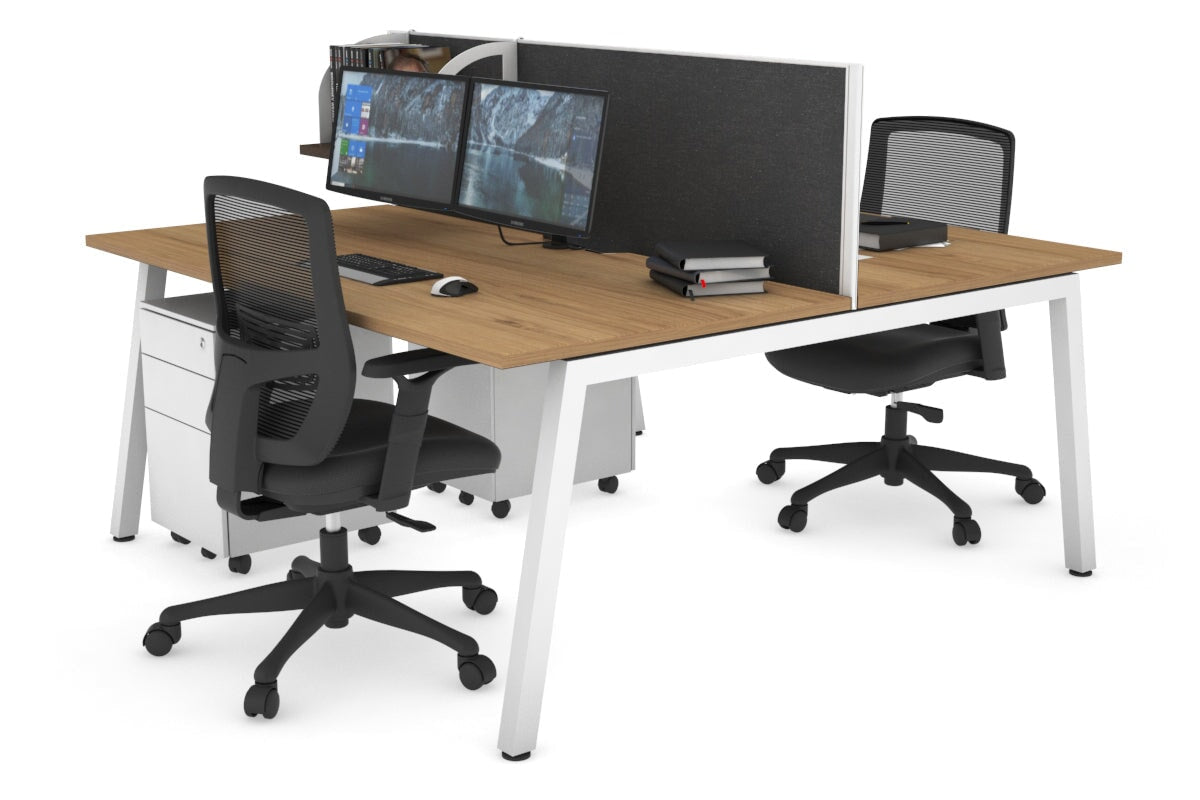 Quadro 2-Person Office Workstation Desk - 1600L x 800W with Cable Management - Perfect for Collaborative Workspaces & Home Offices