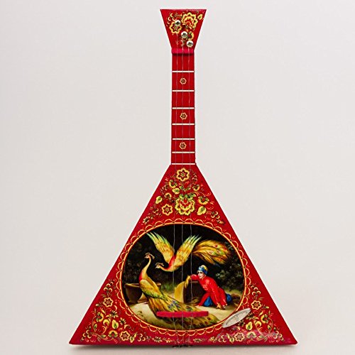 Handcrafted Balalaika Music Box 'Firebird' - Traditional Russian Folk Instrument Gift with Beautiful Red Design - Perfect for Home Decor, Birthday Gifts & Music Lovers