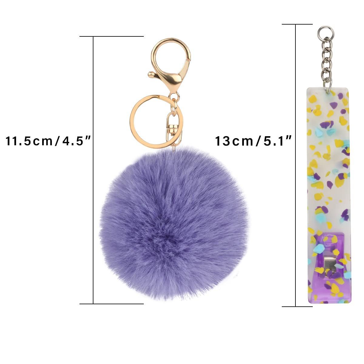 BUUFAN Acrylic Credit Card Puller Keychain - Cute ATM Card Grabber with Hairball Design for Women & Girls - Convenient for Long Nails & Quick Card Access - Perfect for Wallets, Keychains, and Everyday Use