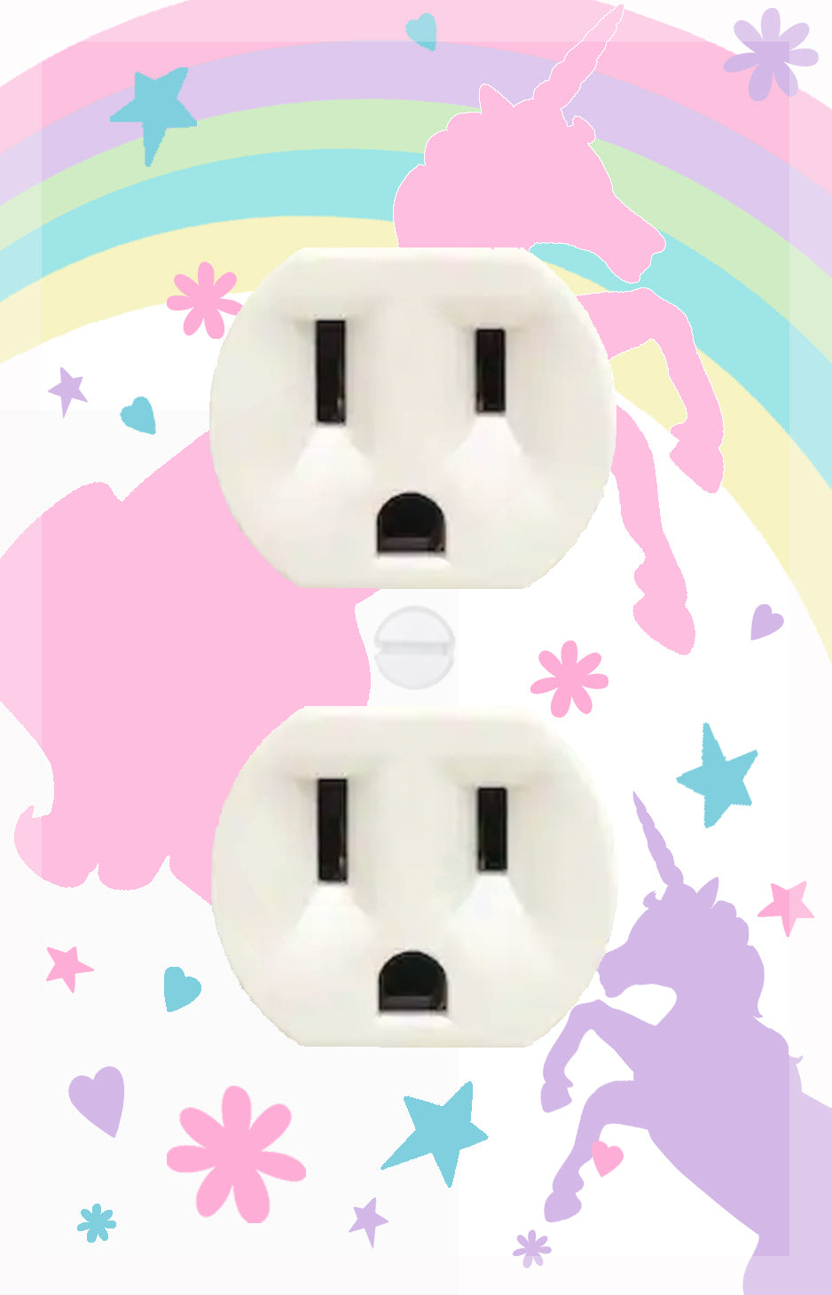 Pastel Unicorn Outlet Cover Plate - Baby Proof Electrical Socket Protector for Nursery, Kids Room & Home Safety (Pink, Blue, Purple)