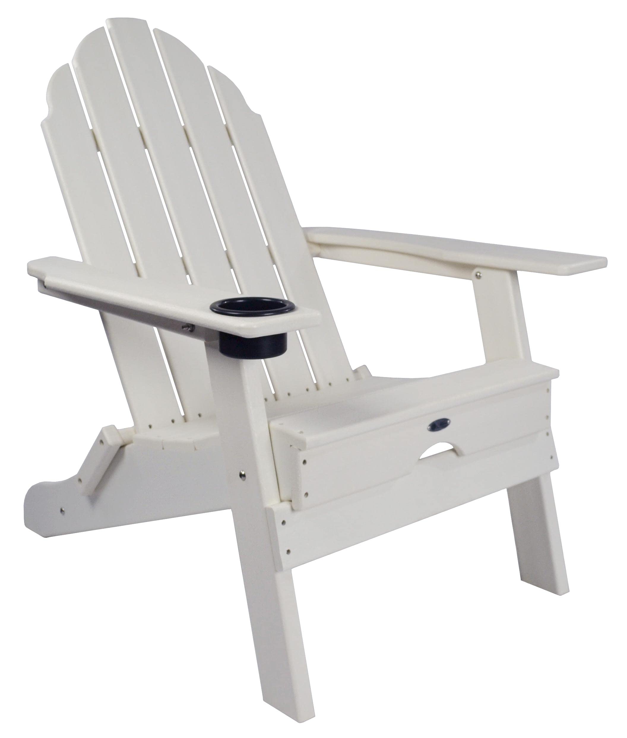 Atlas Patio Furniture - White Poly Adirondack Folding Chair for Outdoor, Beach, Garden & Poolside Relaxation | Durable Weather-Resistant Design