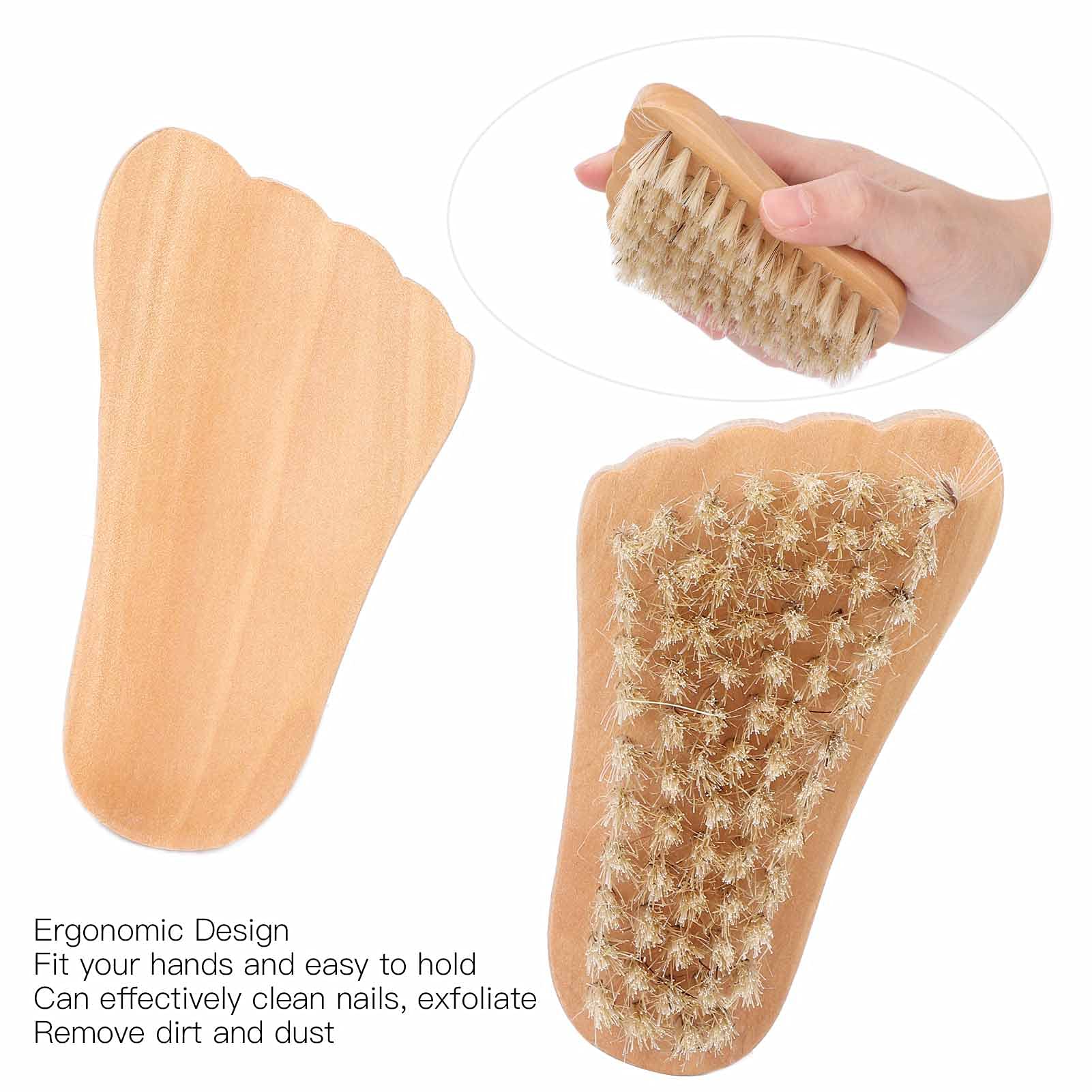 Wooden Nail Scrub Brush - Portable Manicure & Pedicure Tool for Salon & Travel
