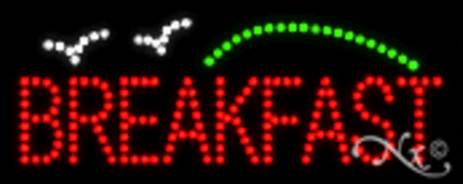 Breakfast LED Sign - Energy Efficient Cafe Light for Restaurants, Diners & Home Kitchens - Perfect for Morning Menus & Cozy Ambiance