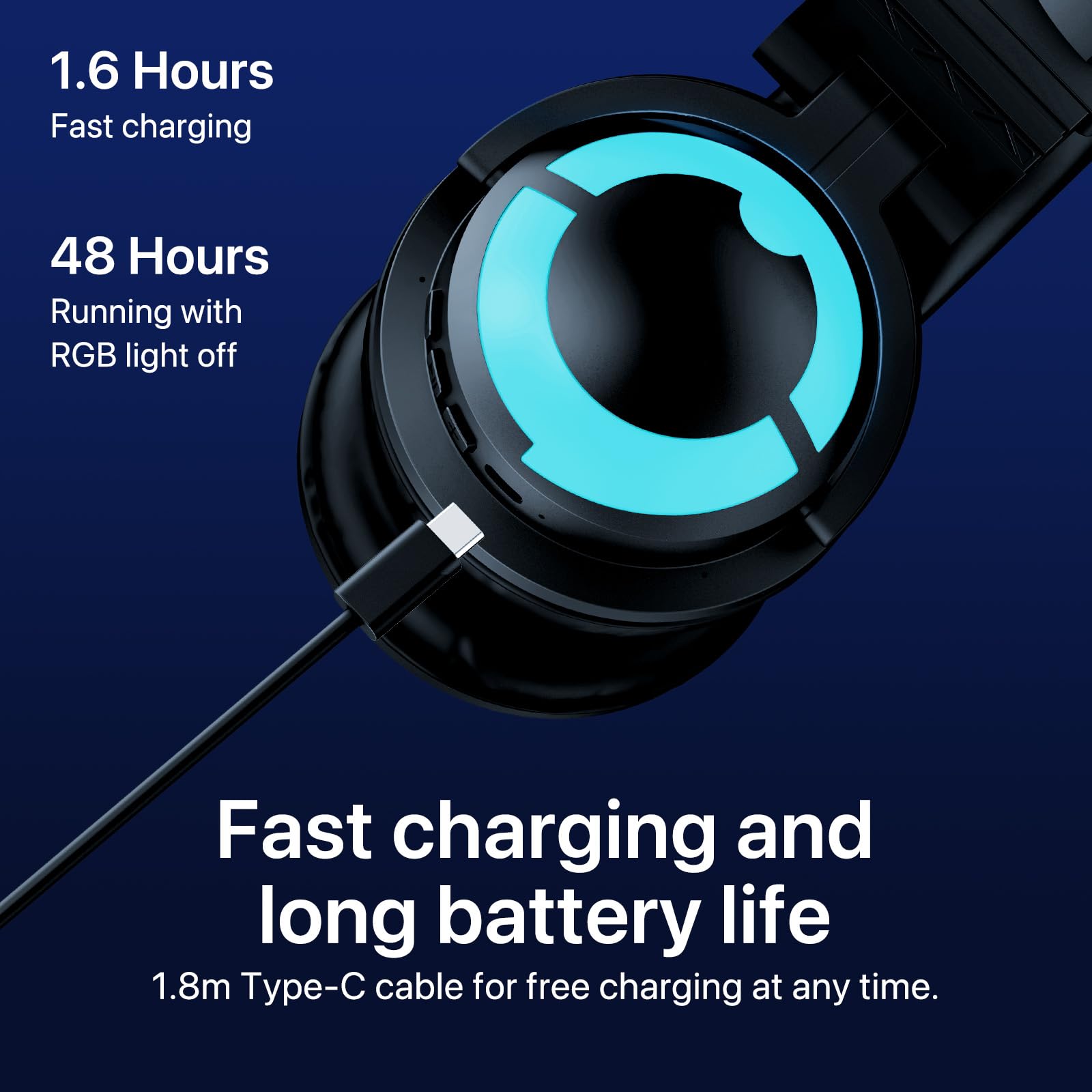 YOWU Cat Ear Headphones CE - Wireless/Wired Gaming Headset with Built-in Mic, RGB Lighting, Hi-Fi Sound for PC, PS4, PS5, Switch | Perfect for Anime Fans & Live Streaming (Black)