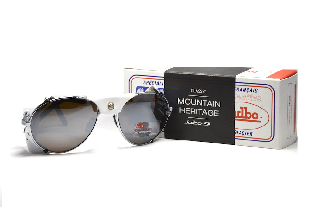 Julbo Cham Chrome White Sunglasses - Polarized UV Protection for Men & Women - Perfect for Hiking, Running, and Outdoor Adventures