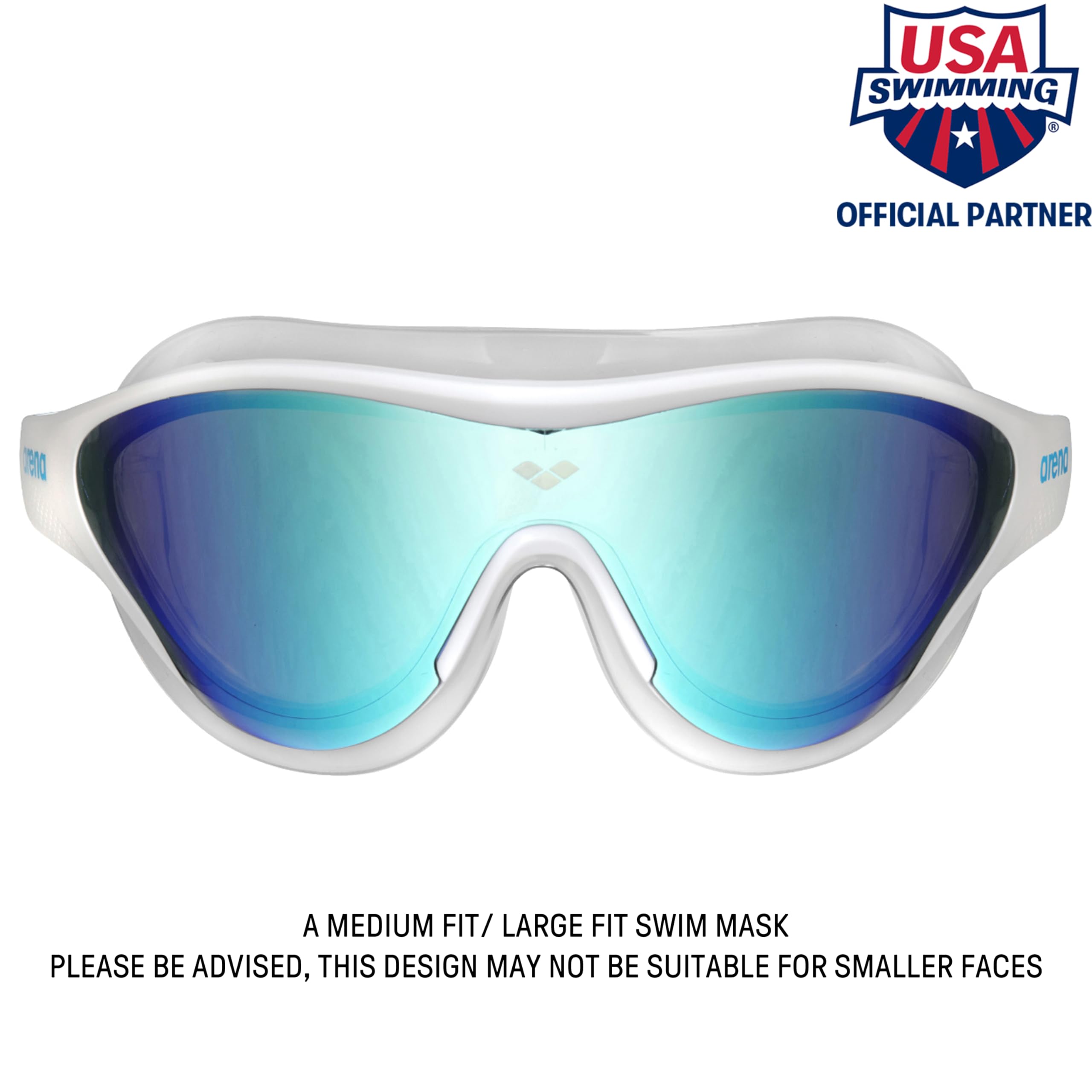 ARENA Unisex Adult The One Swim Mask - Anti-Fog Fitness Swimming Goggles for Men & Women with Large Fit Polycarbonate Mirror/Non-Mirror Lens - Perfect for Lap Swimming, Training & Competitive Swim Meets