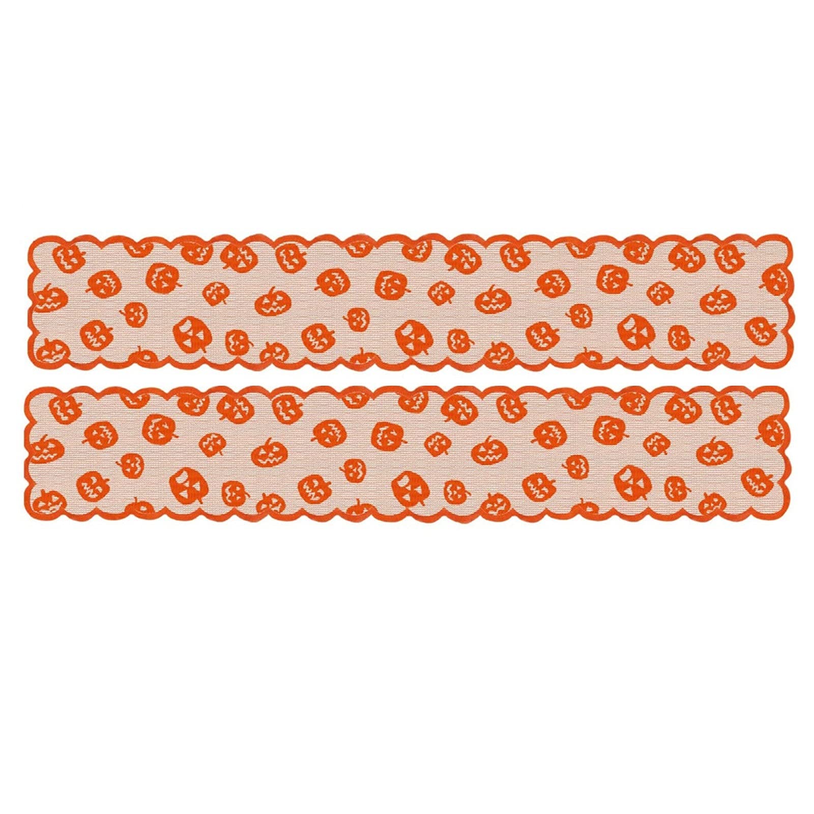 Charella #GGPXOB Halloween Pumpkin Head Lace Table Runner - Orange Party Table Decoration for Halloween, Thanksgiving & Fall Home Decor - Perfect for Dining Table, Buffet & Holiday Centerpiece