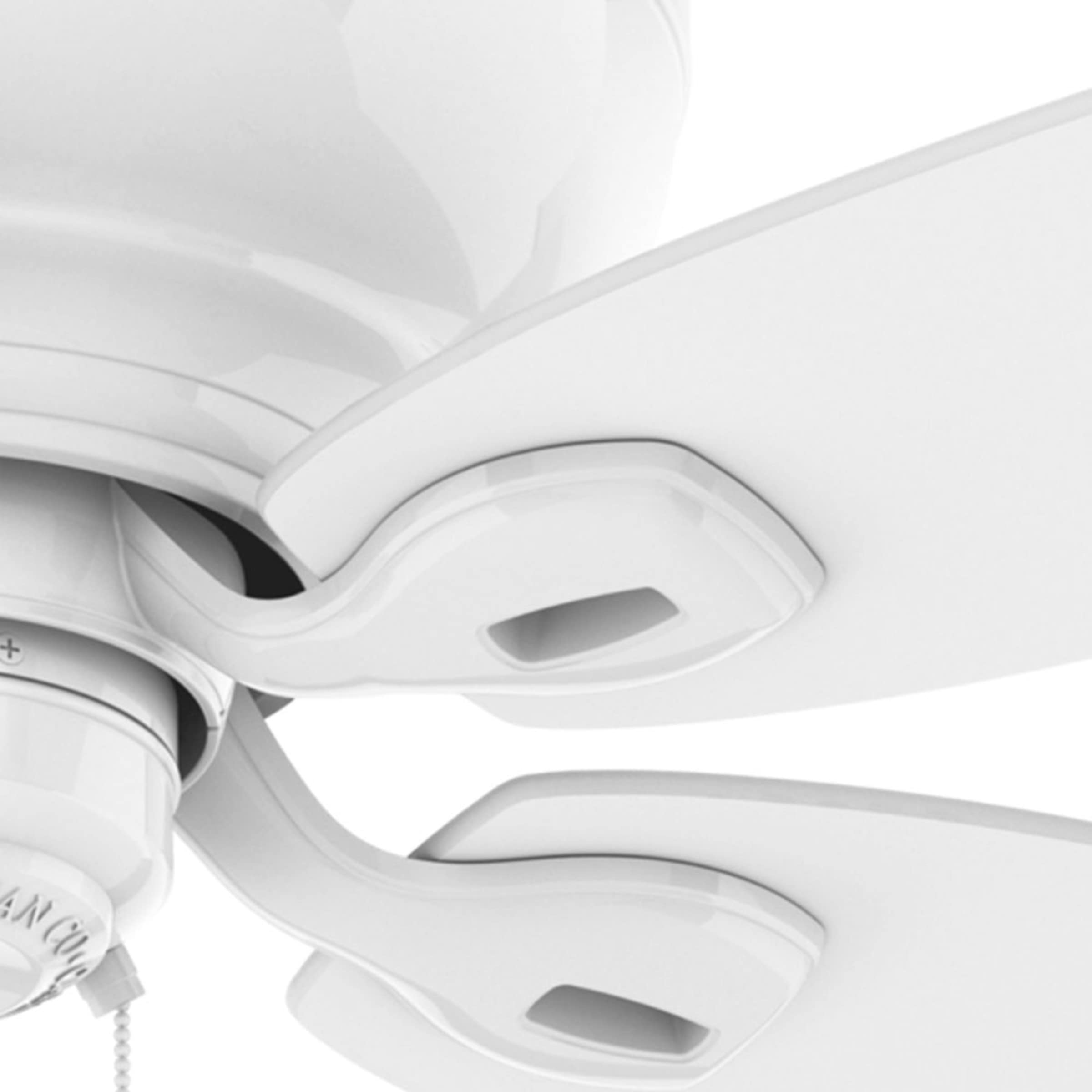 Hunter Fan Company Casablanca Durant 54-inch Low Profile Indoor Ceiling Fan with Pull Chain Control - White (54103) - Perfect for Living Rooms, Bedrooms, and Home Offices