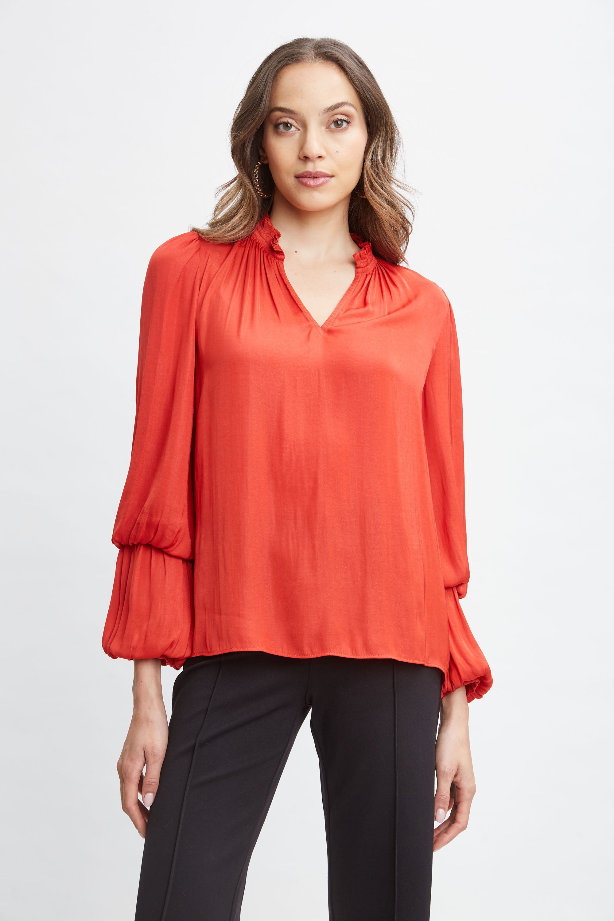 T Tahari Airflow Split Shirt for Women - Breathable Comfort Stretch Blouse for Work & Casual Wear | Office, Travel & Everyday Outfits
