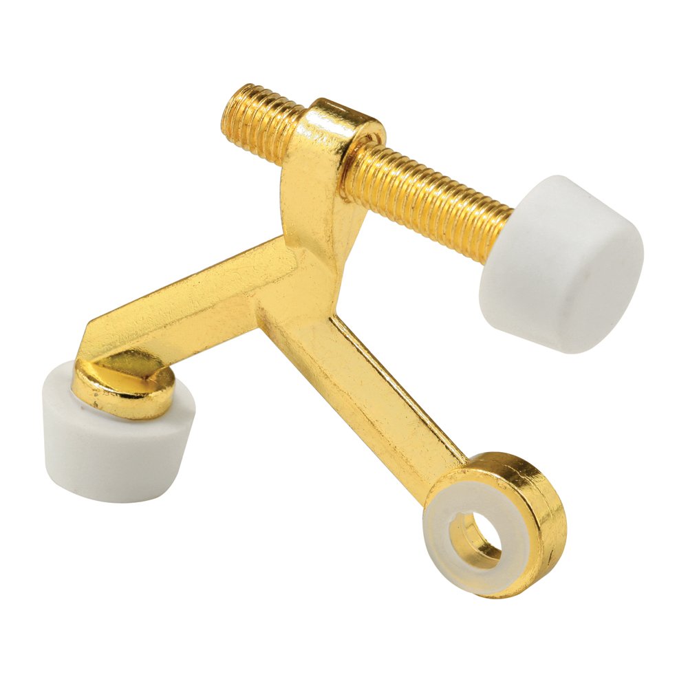 Prime-Line Products U 9045 Brass Plated 30-Degree Hinge Pin Door Stop - Perfect for Interior Doors, Cabinets & Furniture Protection