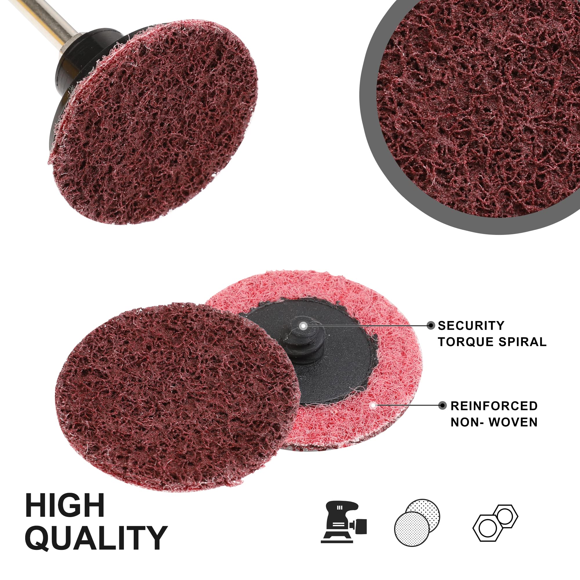 10 Pcs 2-Inch Roll Lock Sanding Discs Set with 1/4