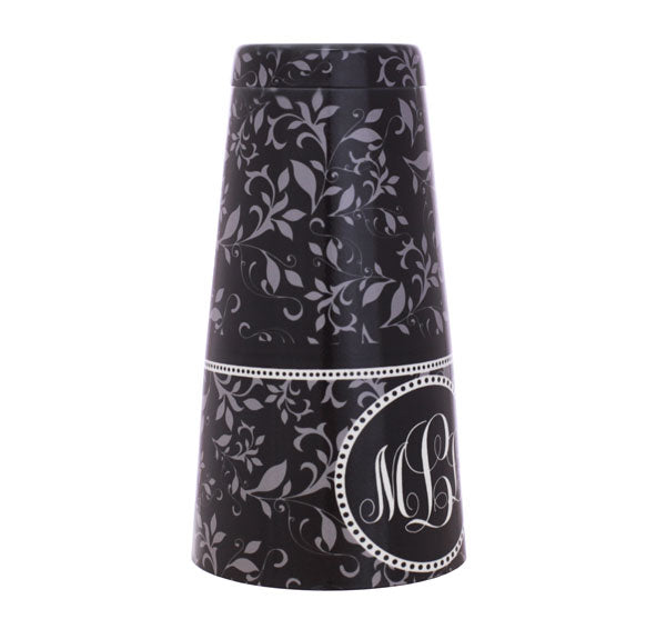 Personalized Monogram Cocktail Shaker Tin - 28 oz Weighted Bar Mixer with Gray Swirl Design - Perfect for Home Bars, Cocktail Parties & Bartending Gifts