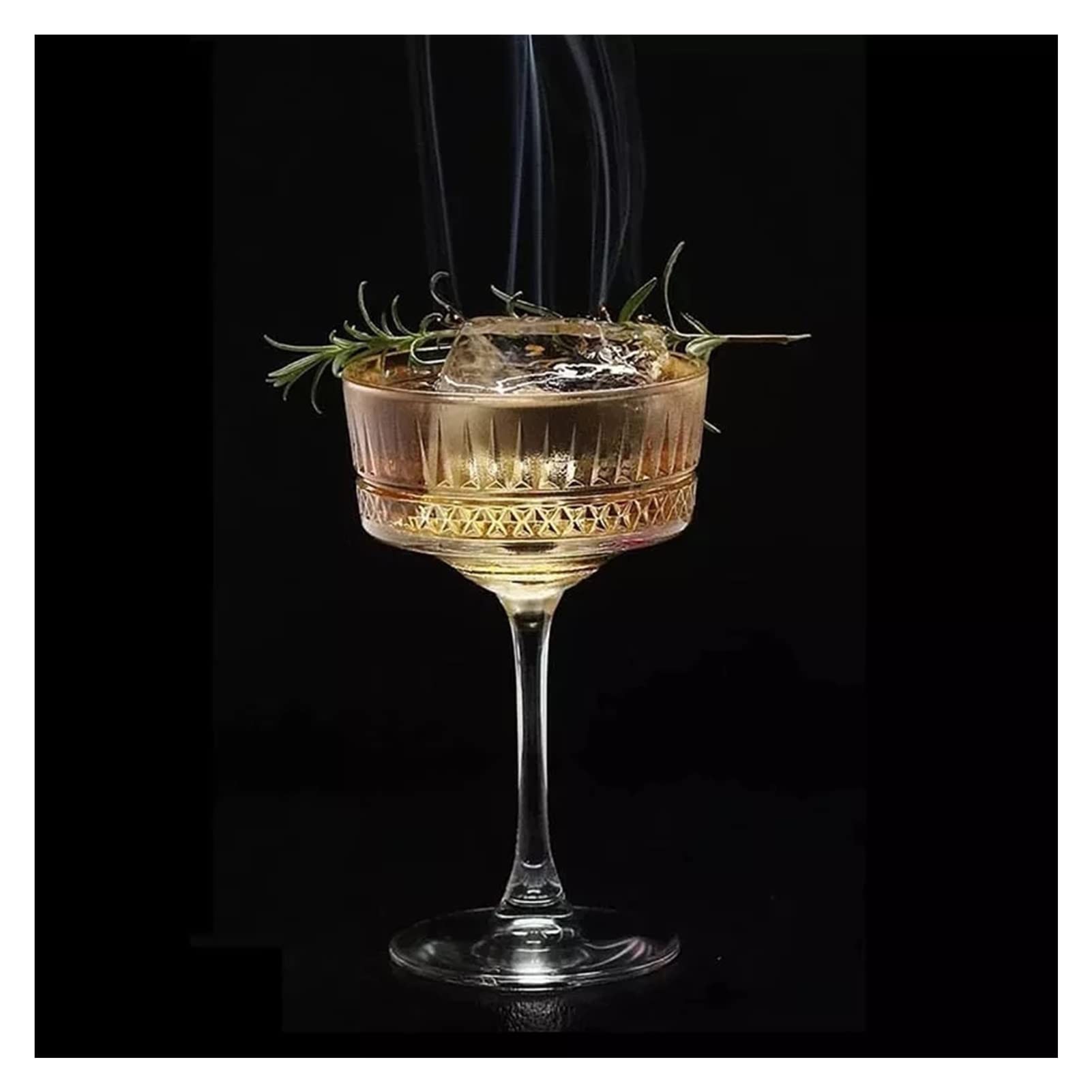 YXBDN Engraved Stripes Champagne Cocktail Glass - Set of 4 Elegant Barware for Home, Wedding, Party & Nightclub - Perfect for Champagne, Cocktails & Wine Tasting (Color A)