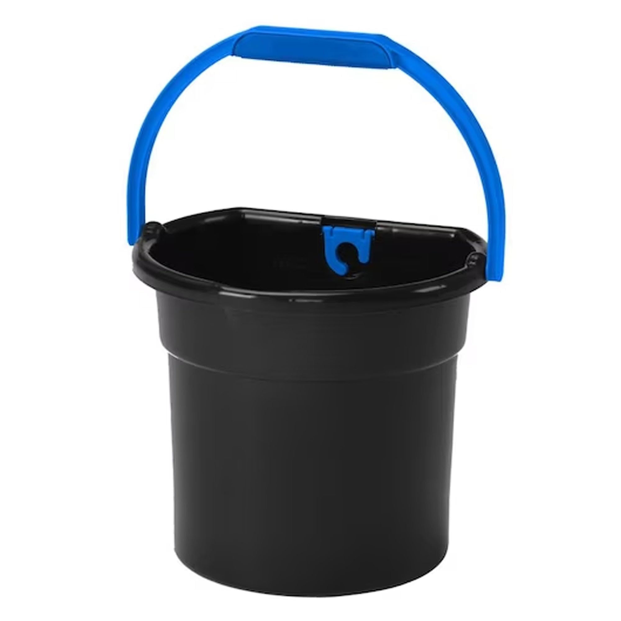 Gracious Living 5.8-Gallon Water Bucket with Built-in Hose Clip & Ergonomic Handle - Heavy Duty Utility Pail for Cleaning, Gardening, Camping & Outdoor Activities (6 Pack, Black/Blue)