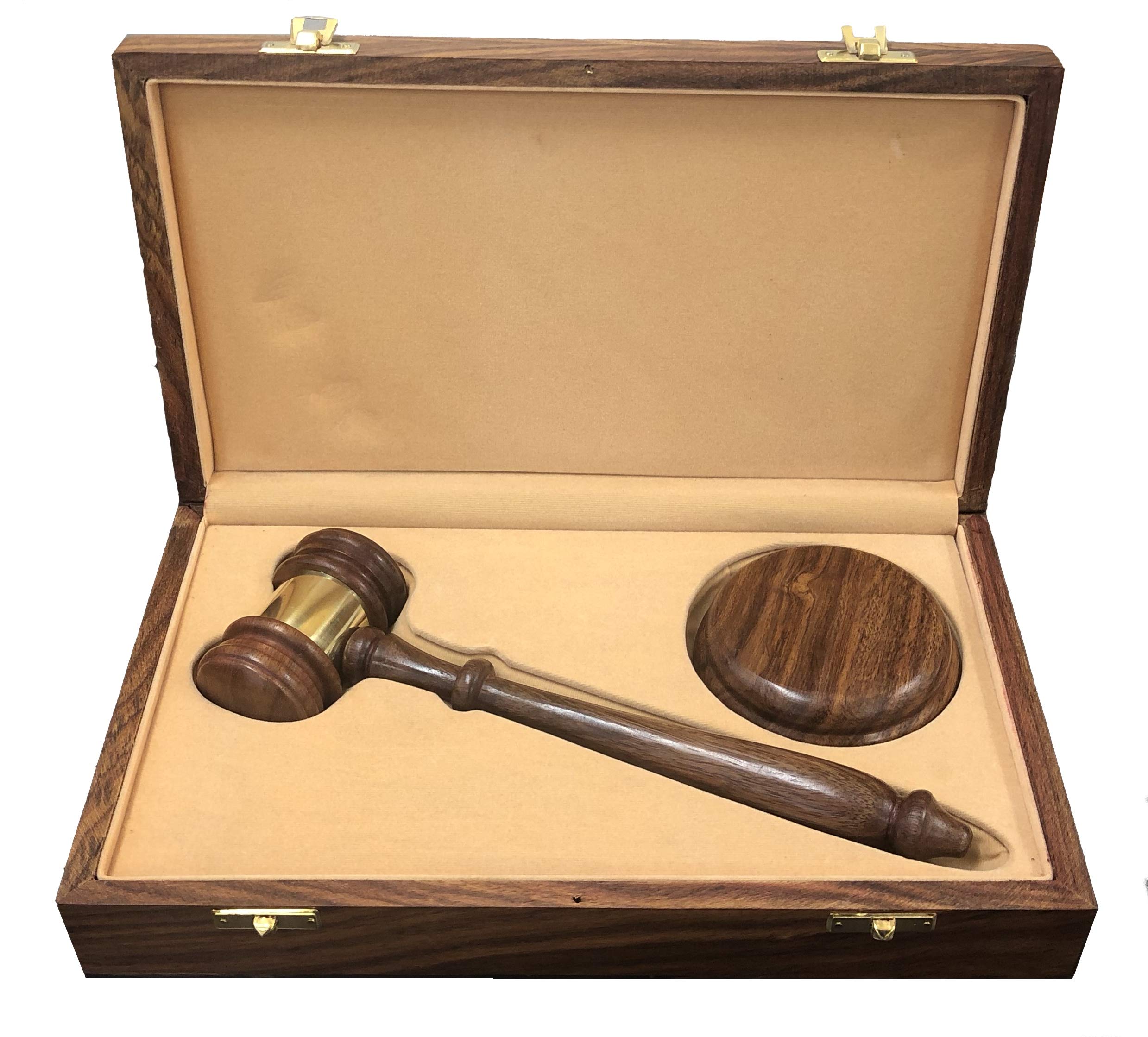 Premium Wooden Judge Gavel & Sound Block Set - Ideal for Courtroom, Legal Ceremonies, and Presentations - Gift Box Included