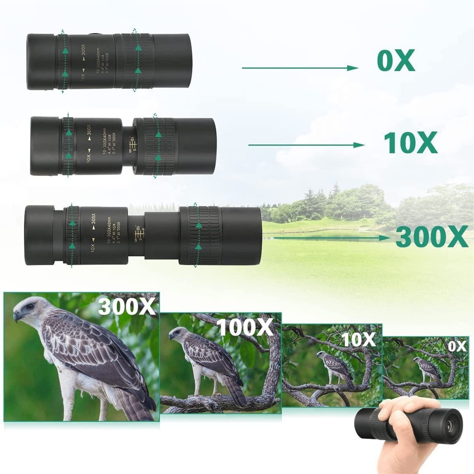 High Power Monocular Telescope with Tripod & Phone Holder - Portable 12x50 Zoom for Bird Watching, Hunting, Hiking & Outdoor Adventures