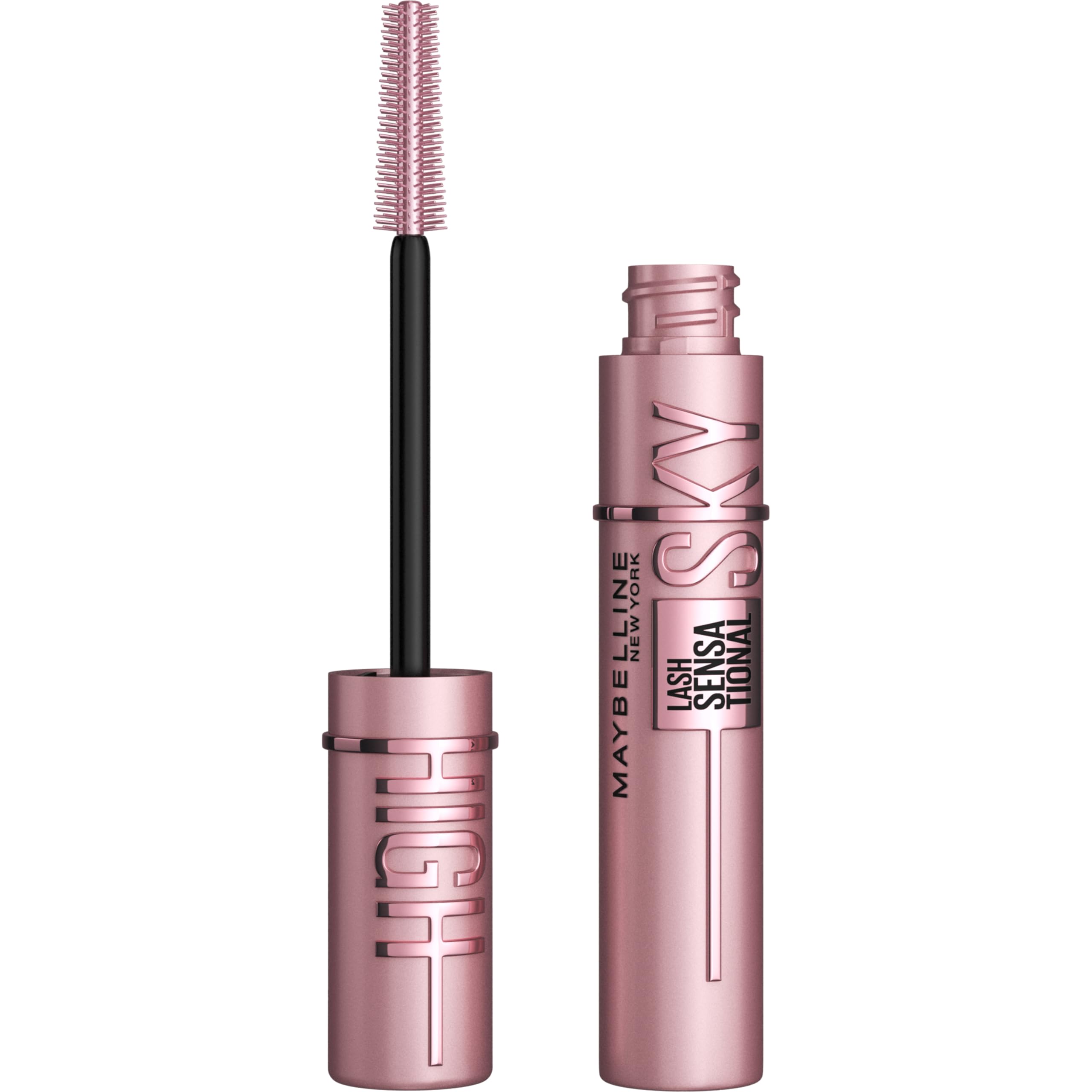 Maybelline Lash Sensational Sky High Washable Mascara - Volumizing & Lengthening Blackest Black Mascara for Defined, Curled Lashes | Buildable Formula | 1 Count | Perfect for Day to Night Makeup Looks