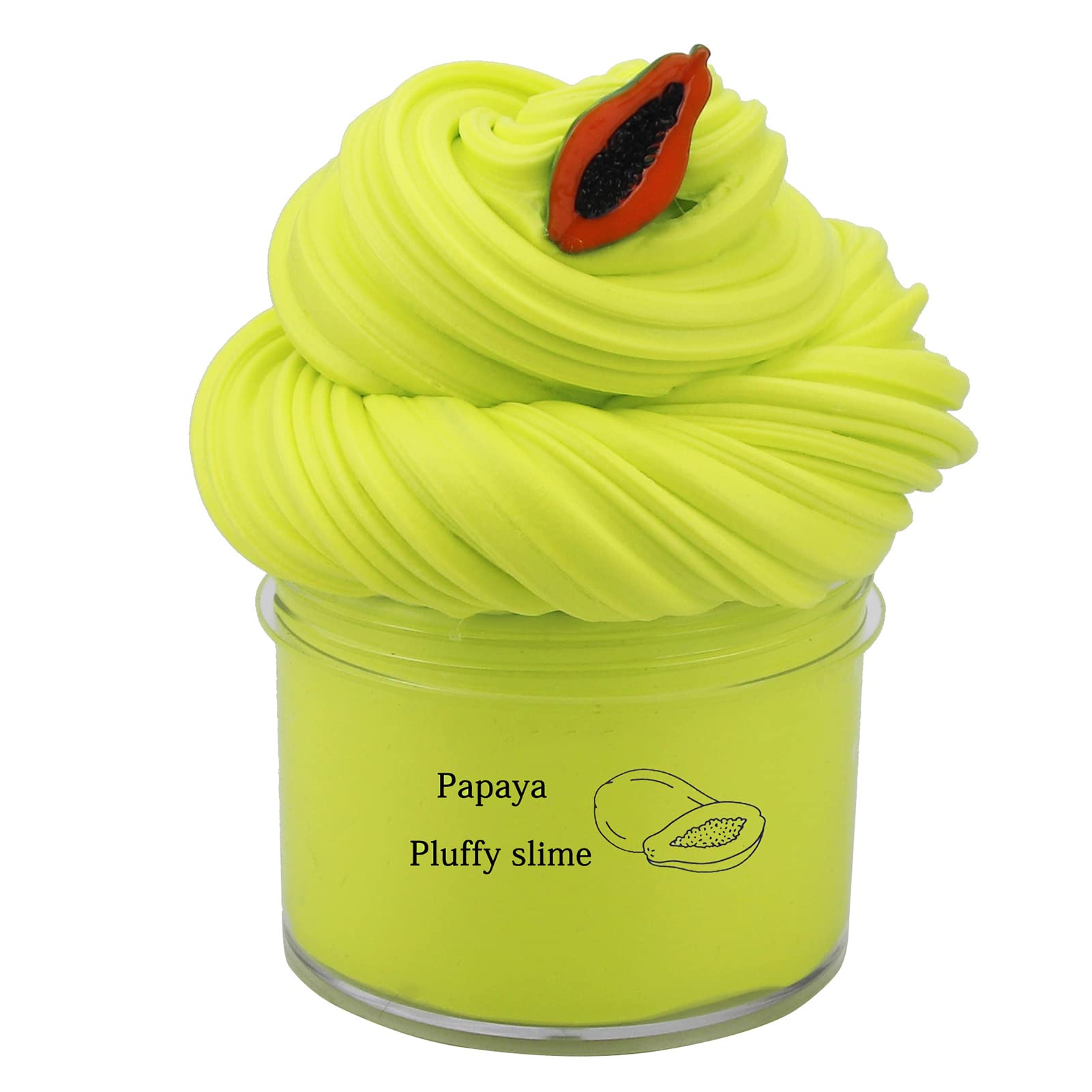 **Scented Slime Toy for Kids - Fluffy Stretchy Cloud Slime & Butter Sludge DIY Kit - Non-Sticky, Super Soft Stress Relief Toy for Parties & Gifts (70ML, Papaya Apple Kiwi Fragrance) - Fun Sensory Play & Relaxation**