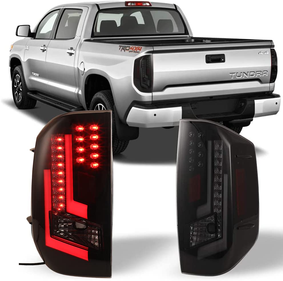 Winjet Off-Road LED Tail Lights for Toyota Tundra 2014-2020 - DRL LED Rear Lamps with Smoke Lens - Perfect for Off-Roading, Night Driving & Custom Truck Upgrades
