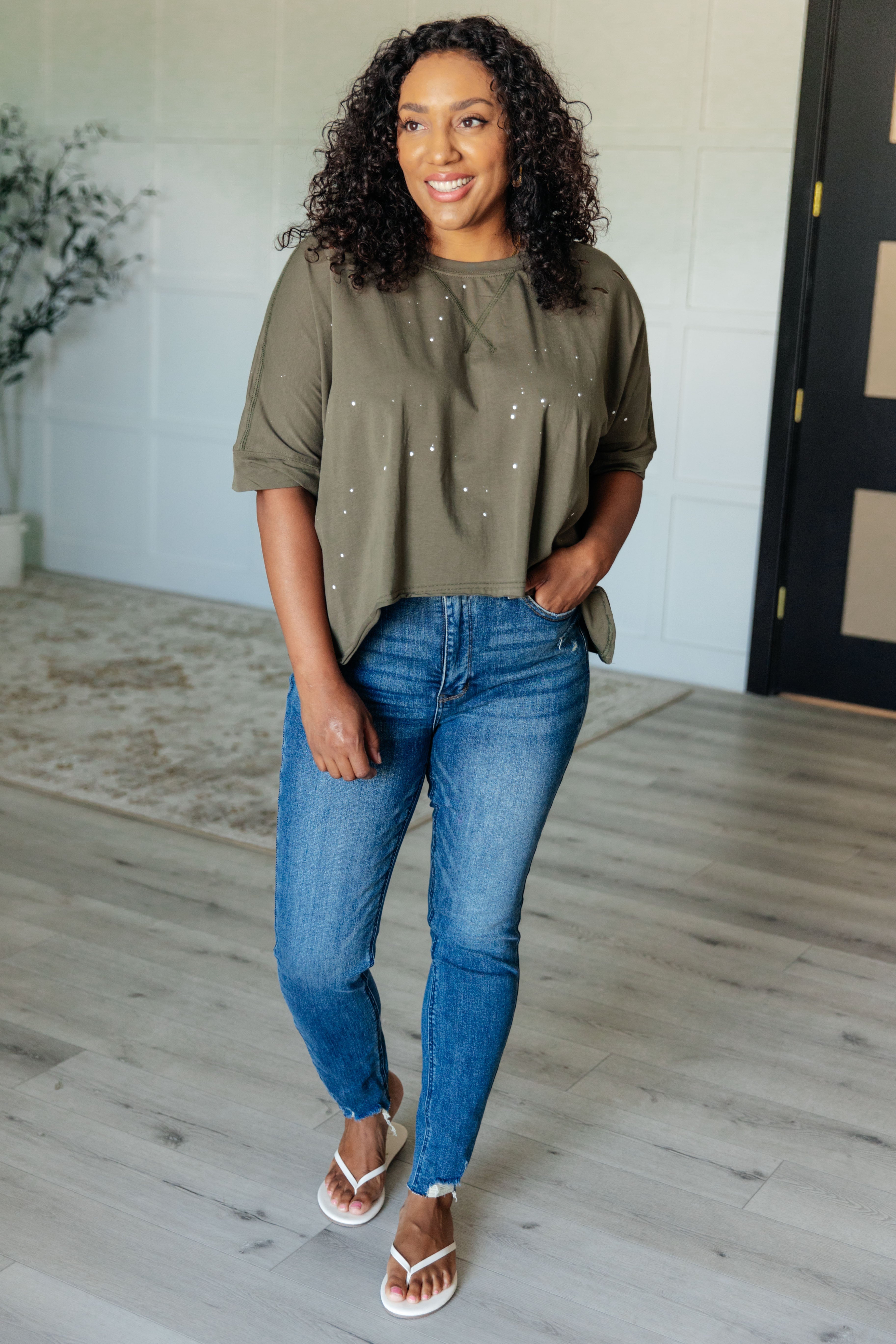 Trendy Asymmetrical Distressed T-Shirt for Women - Stylish & Comfortable Top for Casual Outfits & Streetwear Fashion