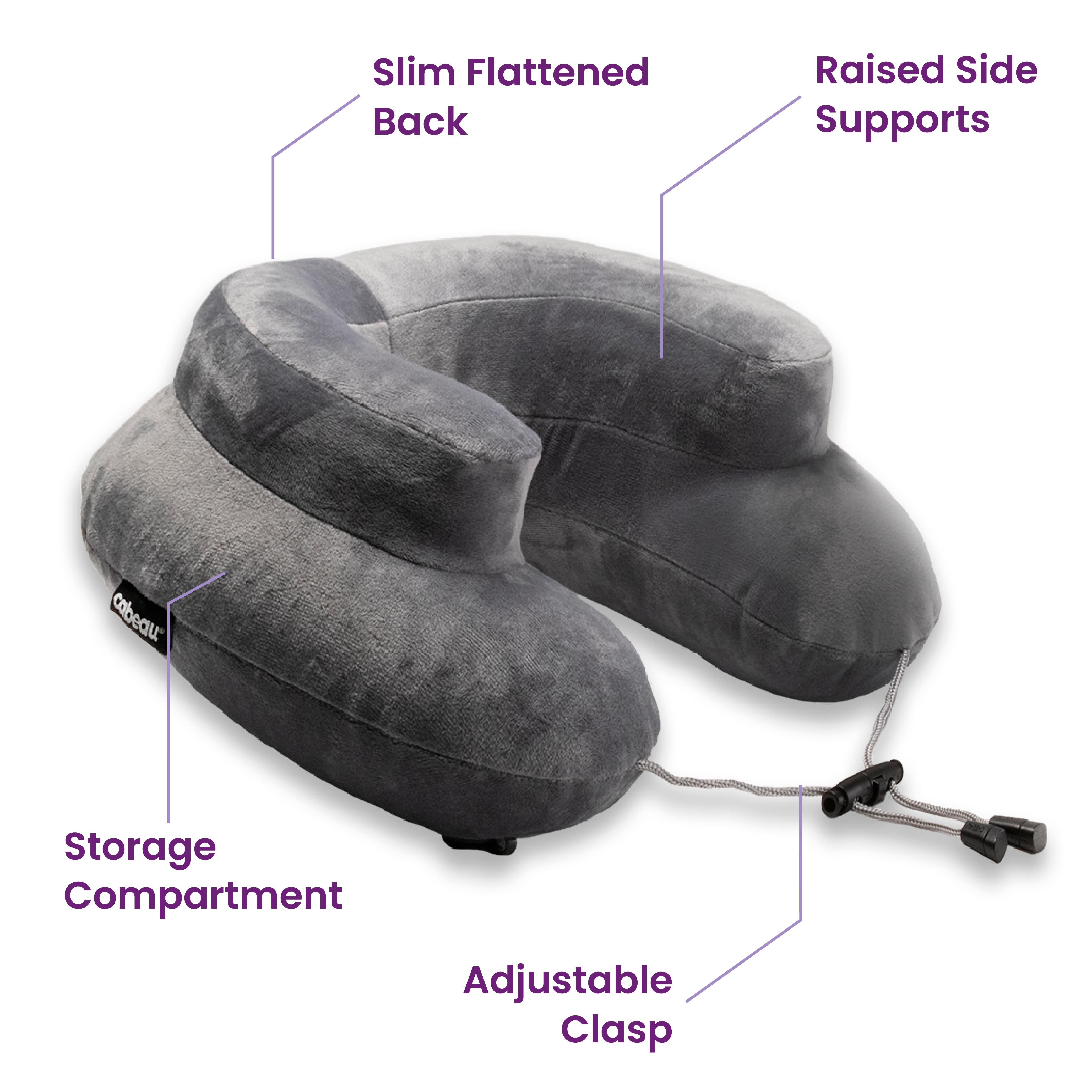 Cabeau Air Evolution Inflatable Travel Neck Pillow - Adjustable Support for Airplane, Car & Office - Compact & Comfortable One Size Fits All - Perfect for Long Flights, Road Trips & Work Breaks