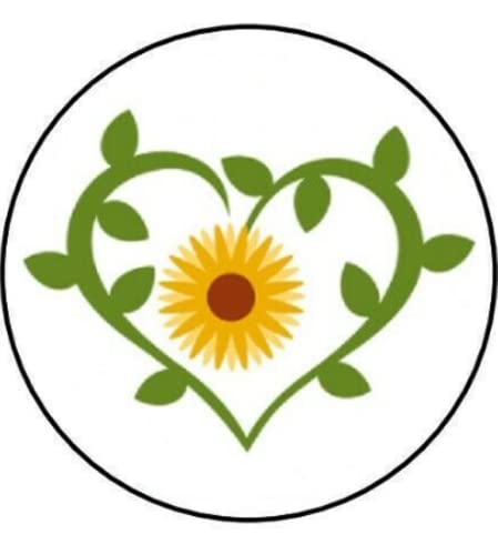30 Pcs 1.5 Inch Heart Sunflower Stickers - Waterproof Thank You Stickers for Packaging, Envelope Seals, Labels - Bulk DIY Scrapbooking, Planner Decoration, Gift Wrapping Supplies - D #AA61RK