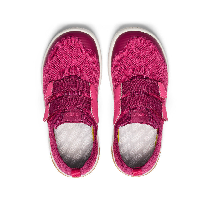 KNX Knit Double Strap Sneakers for Big Kids - Beaujolais/Raspberry Color | Comfortable School Shoes & Casual Playtime Footwear