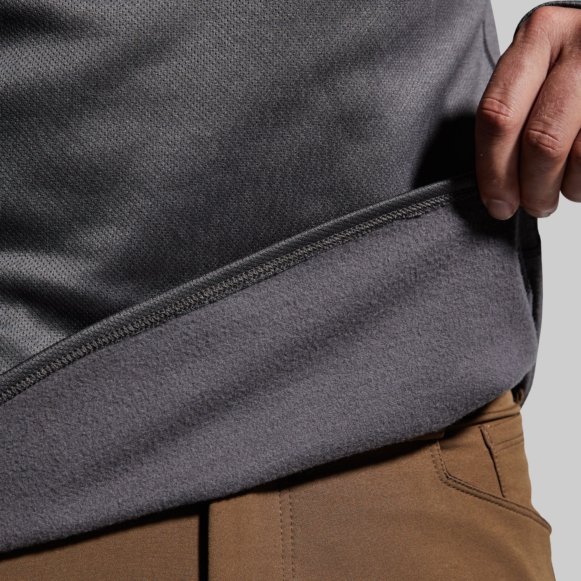 Men's Ridgeline Heavy Base Layer Top - Thermal Underwear for Cold Weather - Wolf Grey - Hiking, Skiing & Outdoor Activities