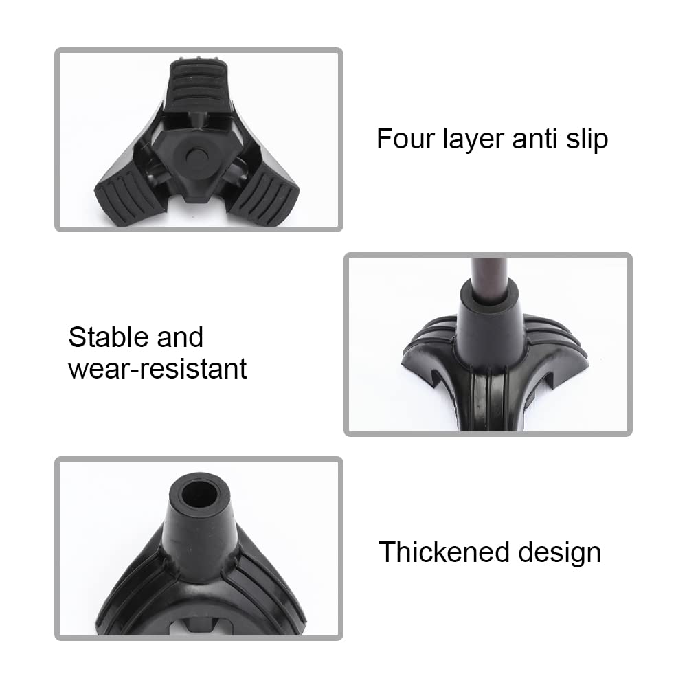 BADAOZONG Non-Slip Rubber Ferrules for Walking Sticks & Crutches - Replacement Cane Tips - Black (Ideal for Seniors, Hiking, and Injury Recovery)