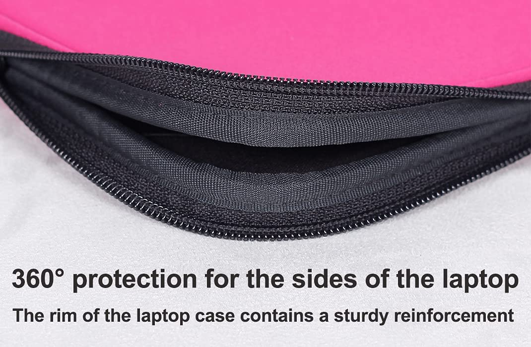 11.6 Inch Laptop Sleeve - Slim Foldable Lightweight Notebook Case with Flip Cover for MacBook Air/Pro, Ultrabook - Perfect for Work, School & Travel (Pink)