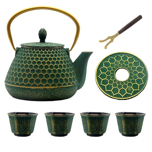 1000ml Hexagon Pattern Teapot Set with Cups