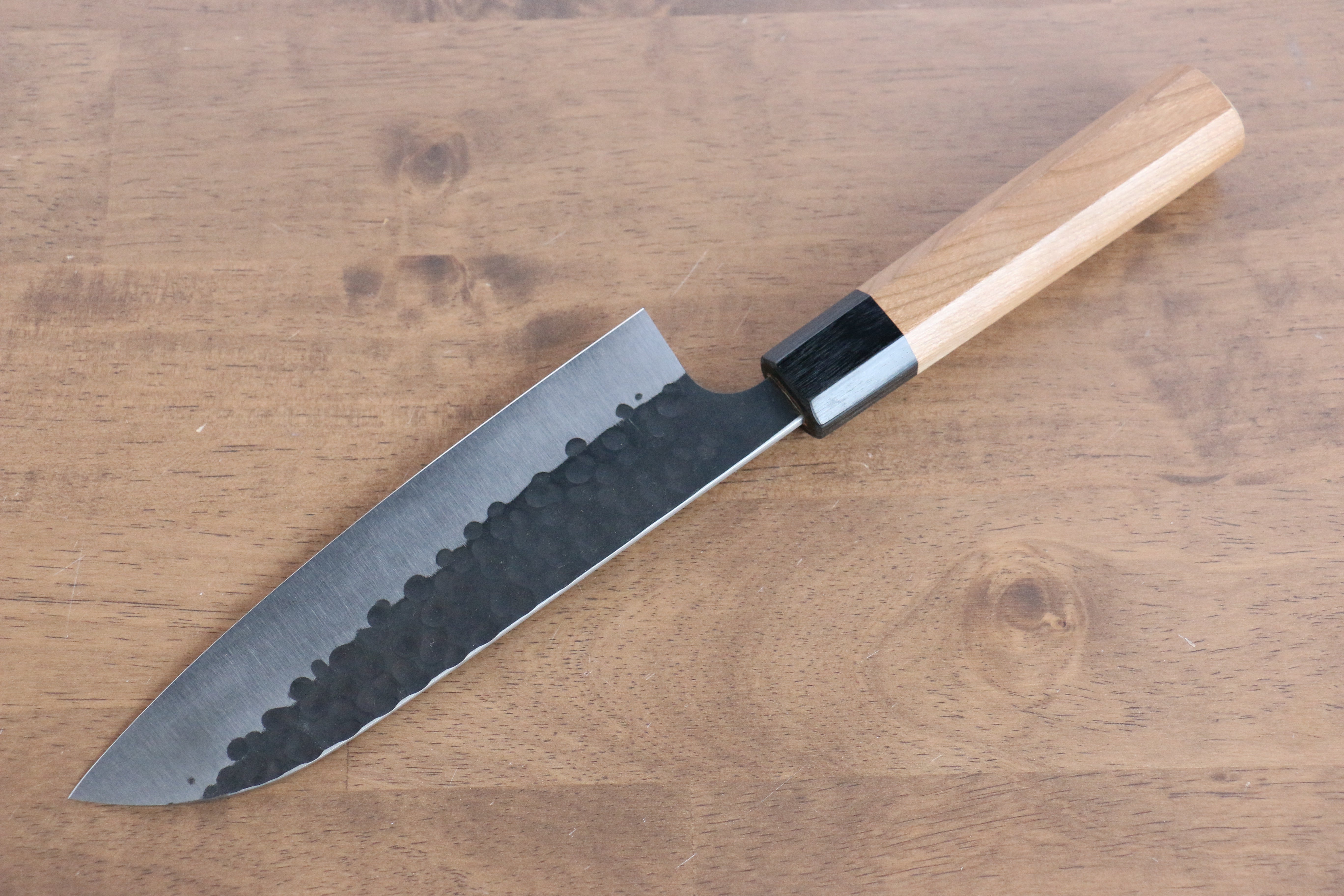Masakage Koishi Blue Super Santoku Knife 165mm - Japanese High Carbon Steel Blade with American Cherry Wood Handle - Perfect for Slicing, Dicing, and Chopping Vegetables, Meat, and Fish