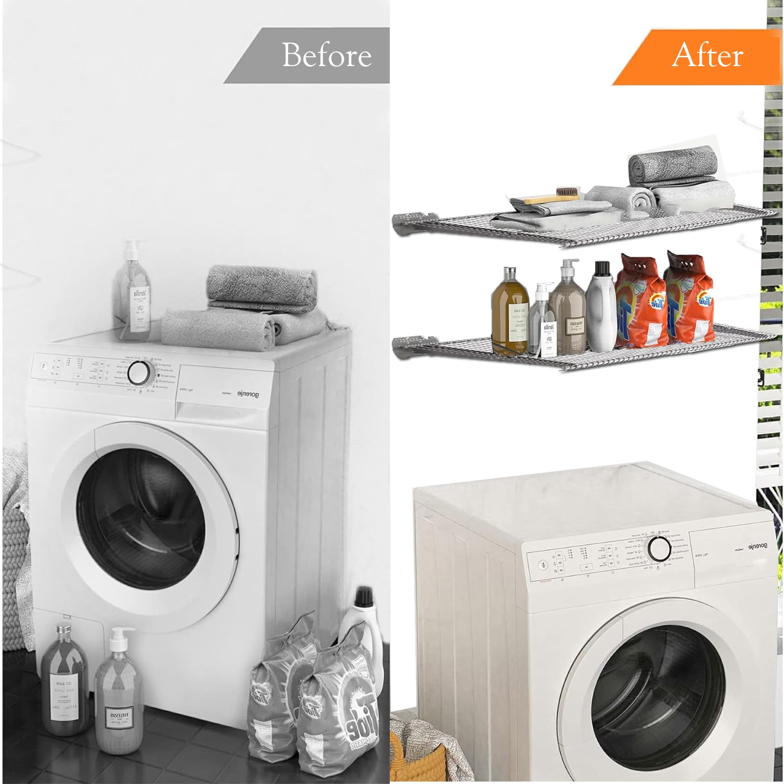 2-Pack Heavy Duty Metal Slatwall Shelves 23.6