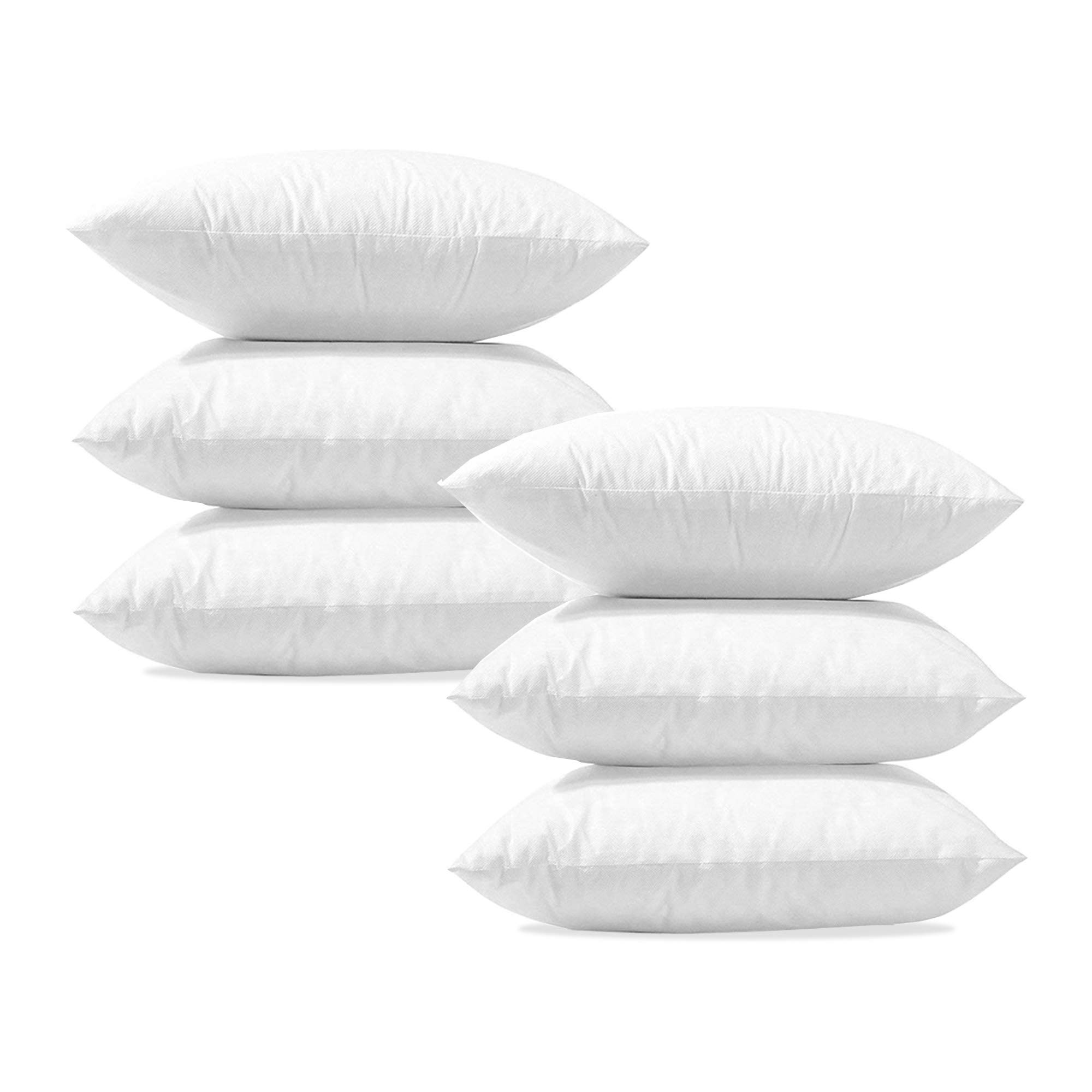 Mountain Mist PillowLoft 20x20 Inch Square Pillow Form - Set of 6 Premium Pillow Inserts for Sofa, Bed & Home Decor