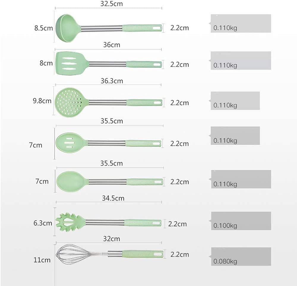 Silicone Cooking Utensil Set - 8-Piece Non-Stick Kitchen Tools with Stainless Steel Handles for Baking, Frying, and Everyday Cooking