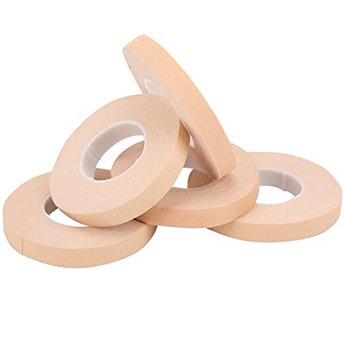 Breathable Cotton Finger Tape for Guzheng Players - 1cm Wide, 5-Pack with Scissors - Skin Color Performance Tape for Comfort & Easy Application | Perfect for Traditional Chinese Instrument Practice & Stage Performances