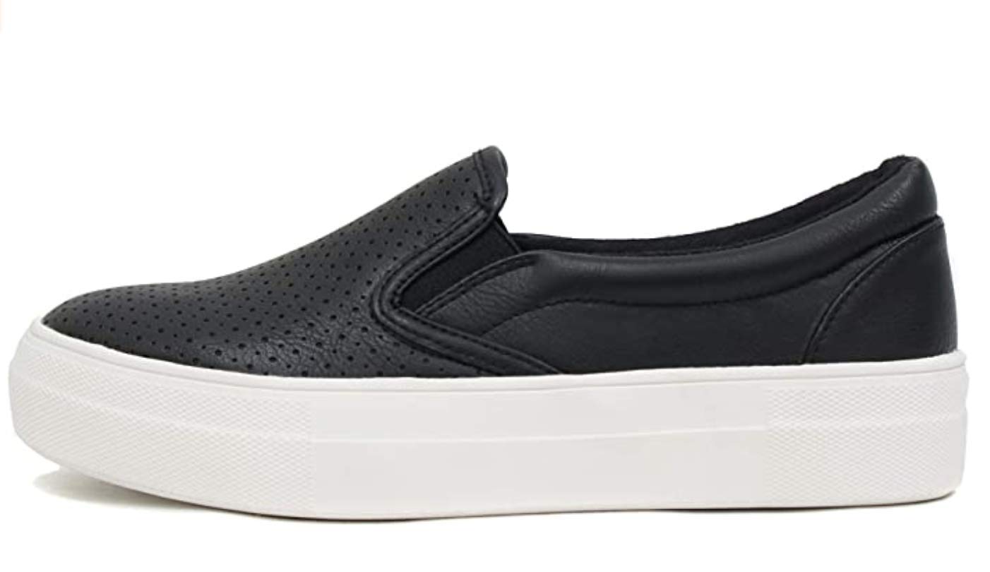 Breathable Women's Slip-On Sneakers - Perforated Design, Black Size 6 | Comfortable Casual Shoes for Walking, Travel & Everyday Wear