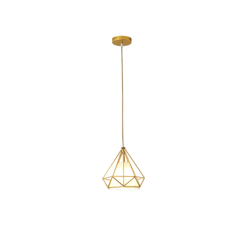 Vintage Industrial LED Chandelier - Golden Birdcage Pendant Light with Retro Lampshade for Living Room, Bedroom, Study | Home, Cafe, Bar & Office Decoration | Perfect for Creating Cozy Ambiance & Stylish Lighting