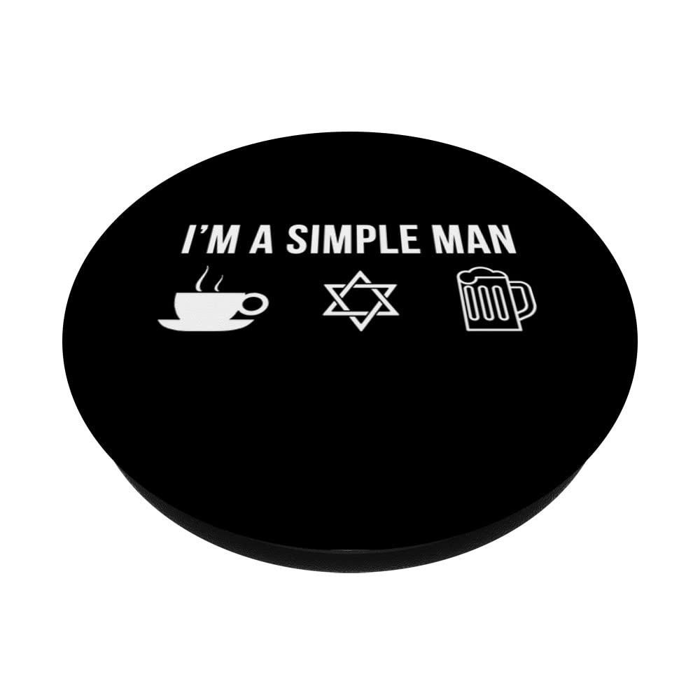 Funny Judaism Simple Man PopSockets Swappable PopGrip - Phone Grip Stand for iPhone & Samsung - Perfect for Jewish Holidays, Gifts & Everyday Use