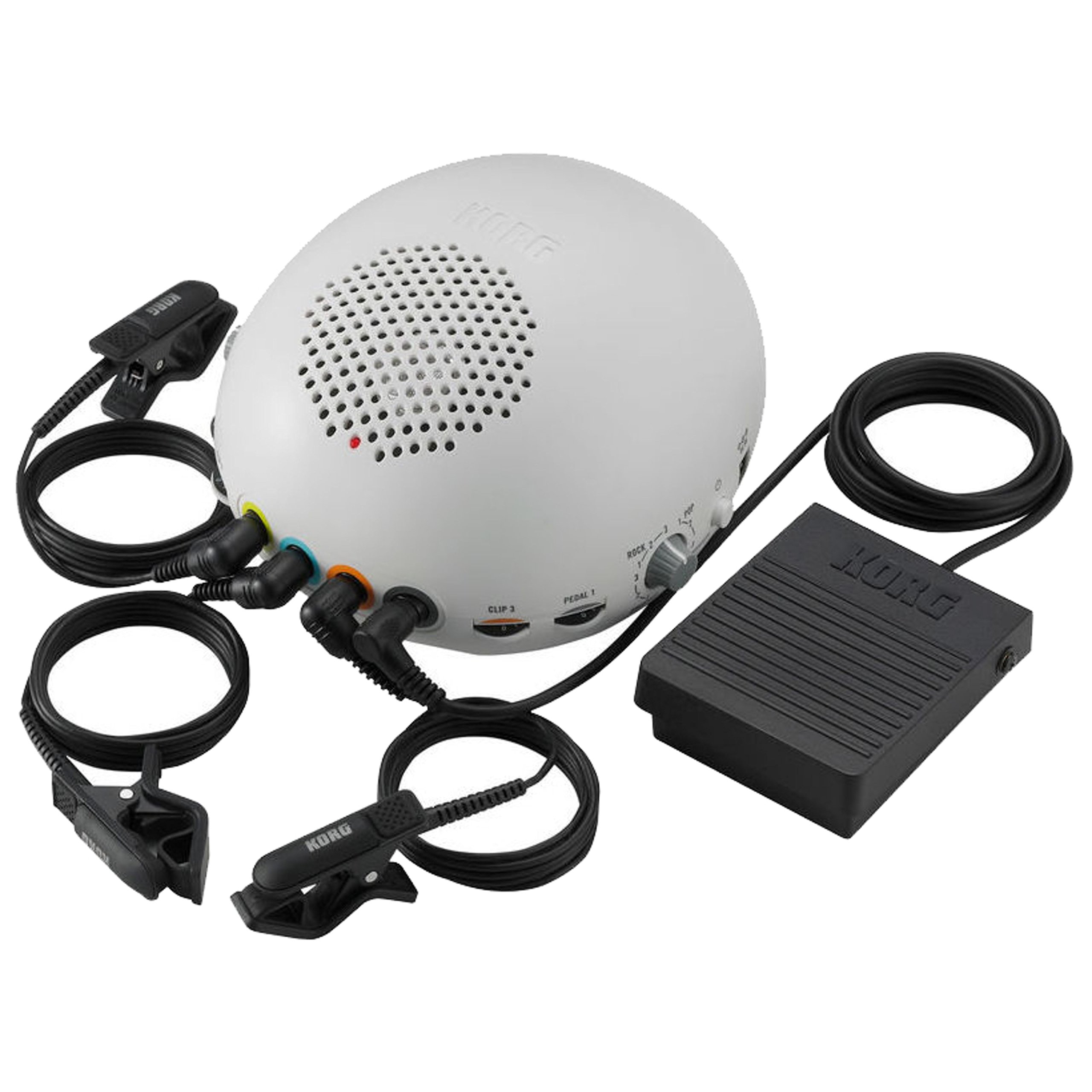 Korg CLIPHIT 1-Piece Electronic Drum Set - Portable White Drum Kit for Beginners & Professionals | Perfect for Home Practice, Studio Recording & Live Performances